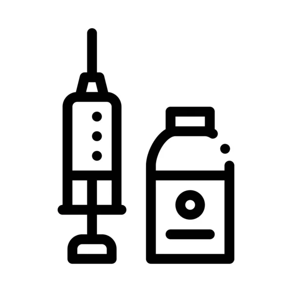 Иллюстрация вектора иконки иконки стакана шприца и лекарств — стоковый вектор