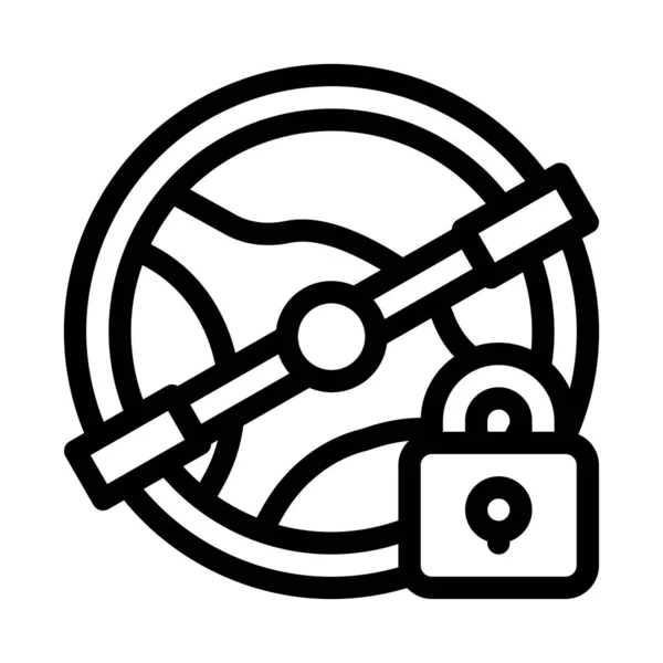 Conceito de Proibição de Condução Icon Vector Outline Illustration — Vetor de Stock