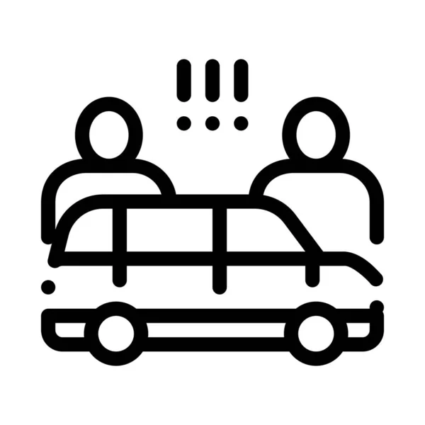 Pelea entre los conductores de coches Icono Vector Esquema Ilustración — Vector de stock