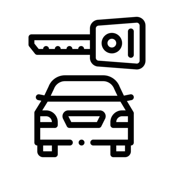 Icono de la llave segura del coche Ilustración del contorno del vector — Vector de stock