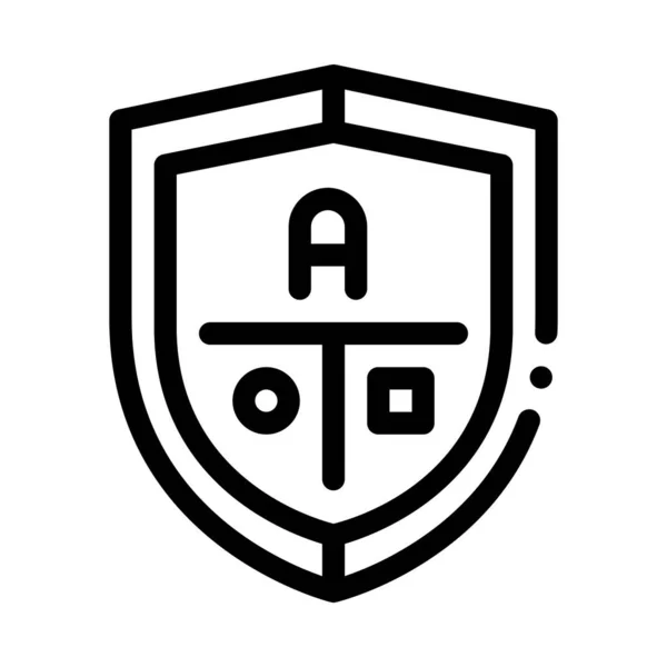 Academy Emblem Logo Icon Vector Outline Illustration — Stock Vector