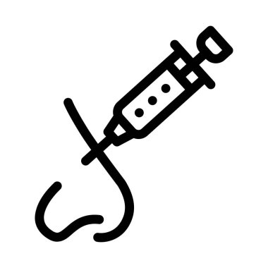 Burun Kozmetolojisi Enjeksiyon Simgesi Vektör Özeti Resimlemesi