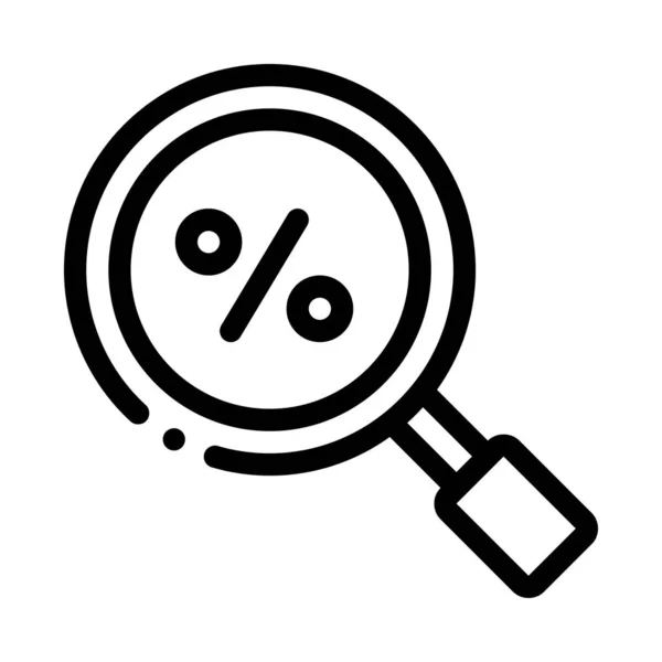 Percentagem de sinais de pesquisa Ícone Vector Esboço Ilustração — Vetor de Stock