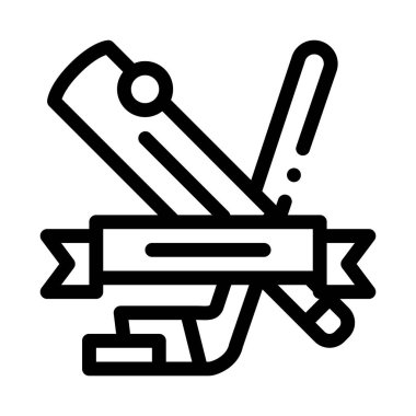 Hokey Spor Dersi Simgesi Vektör Özeti İllüstrasyonu