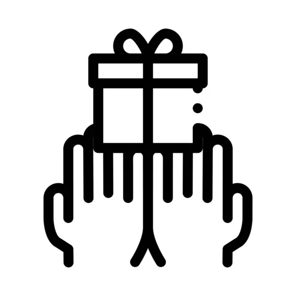 Illustration vectorielle d'icône de cadeau de mains — Image vectorielle