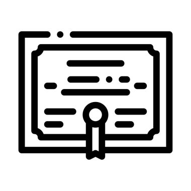 Akademi Mezuniyet Diploması Simgesi Vektör Özeti İllüstrasyonu