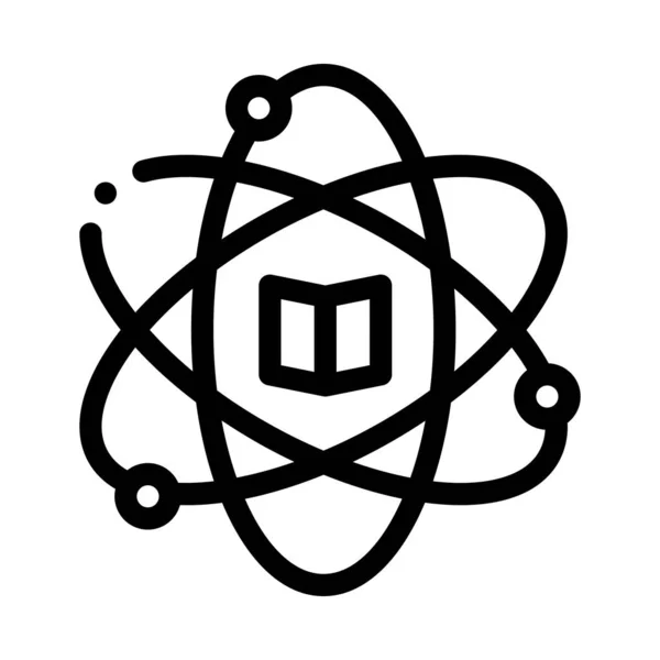 Étude de chimie atome Illustration vectorielle de contour d'icône — Image vectorielle