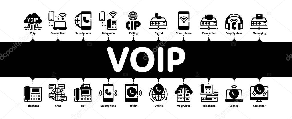 Voip Calling Minimal Infographic Banner Vector