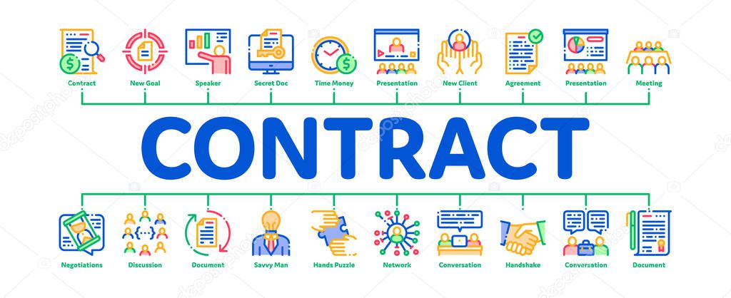 Contract Minimal Infographic Banner Vector