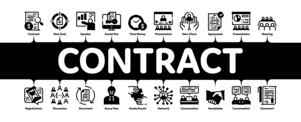 Minimale Infografische banner Vector van het contract — Stockvector