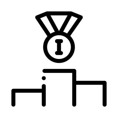 Birincilik Madalyası Kazanan Simge Vektör Özeti Çizimi