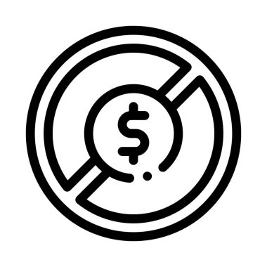 Dolar Banknote Yasaklama Simgesi Vektör Özeti İllüstrasyonu