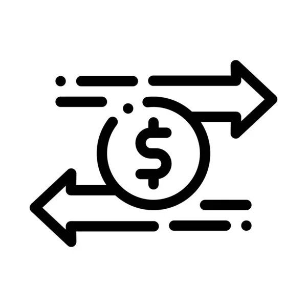 Illustrazione del profilo vettoriale dell'icona di cambio del dollaro — Vettoriale Stock