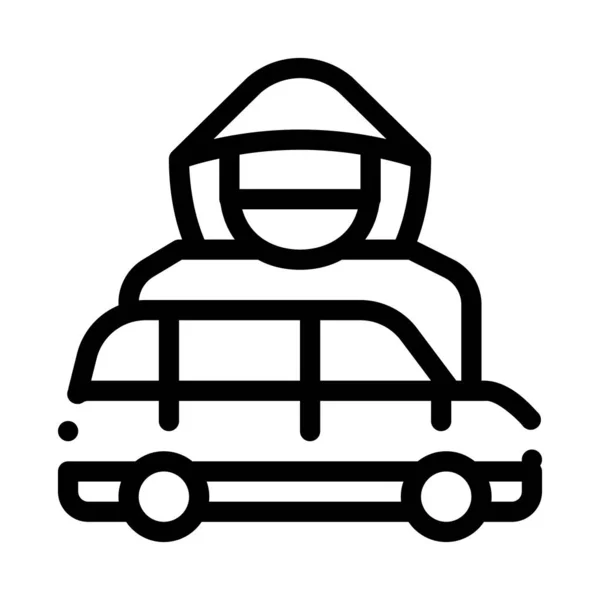 Водитель автомобиля Логотип иконка вектор Контур иллюстрации — стоковый вектор