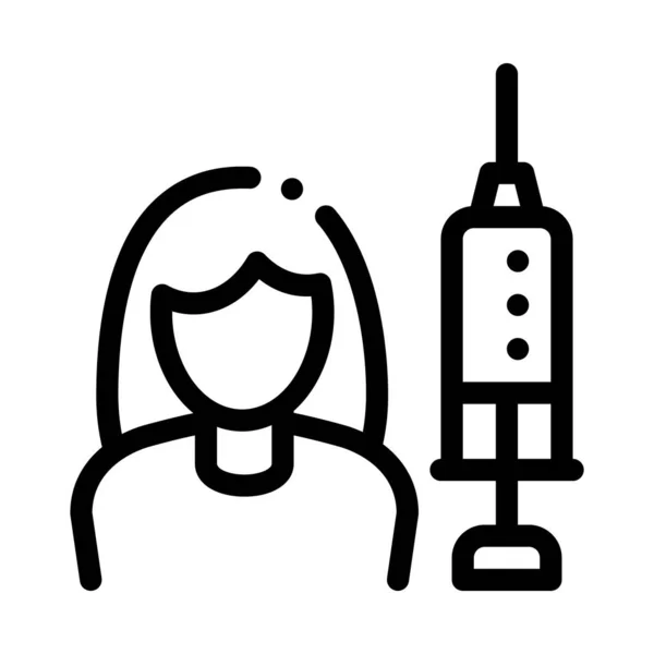 Injections for Women Rejuvenation Icon Vector Outline Illustration — ストックベクタ