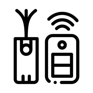 Immobilizer Elektronik Sembol Simgesi Vektör Özeti Çizimi