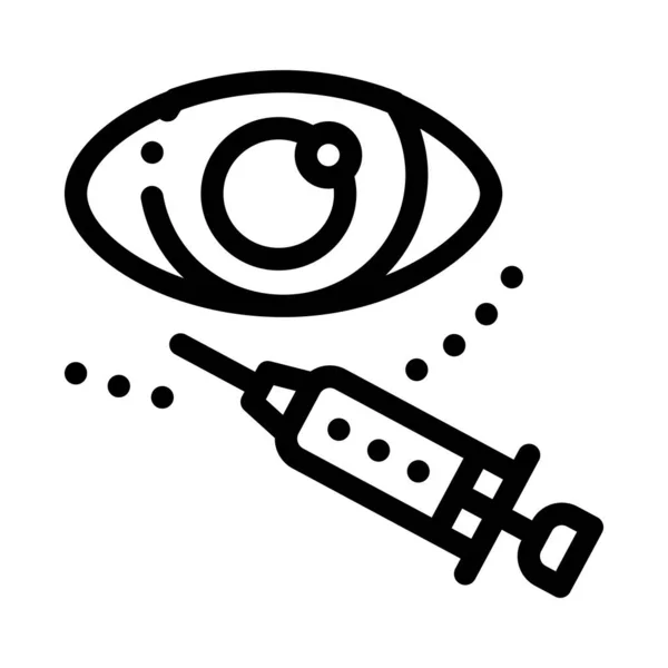 Eye cosmeinjection icon vector outline illustration — 스톡 벡터