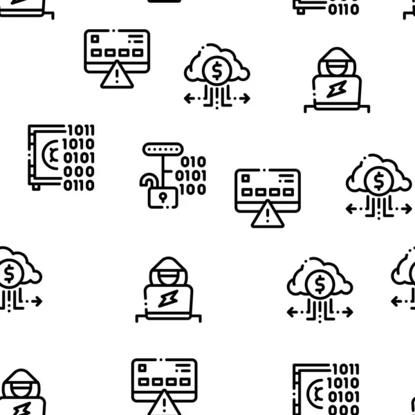 Carder hacker seamless pattervector — 스톡 벡터