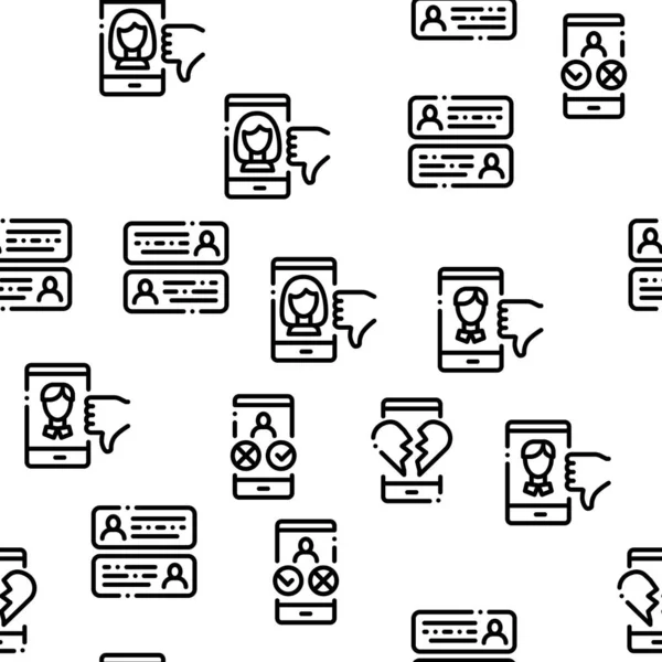 约会应用程序无缝隙模式向量 — 图库矢量图片