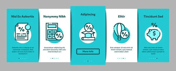 Prêt sur salaire Onboarding Elements Icônes Set vecteur — Image vectorielle