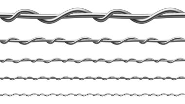 Bükülmüş Çelik Kablolar Kusursuz Desen Ayarlama Vektörü