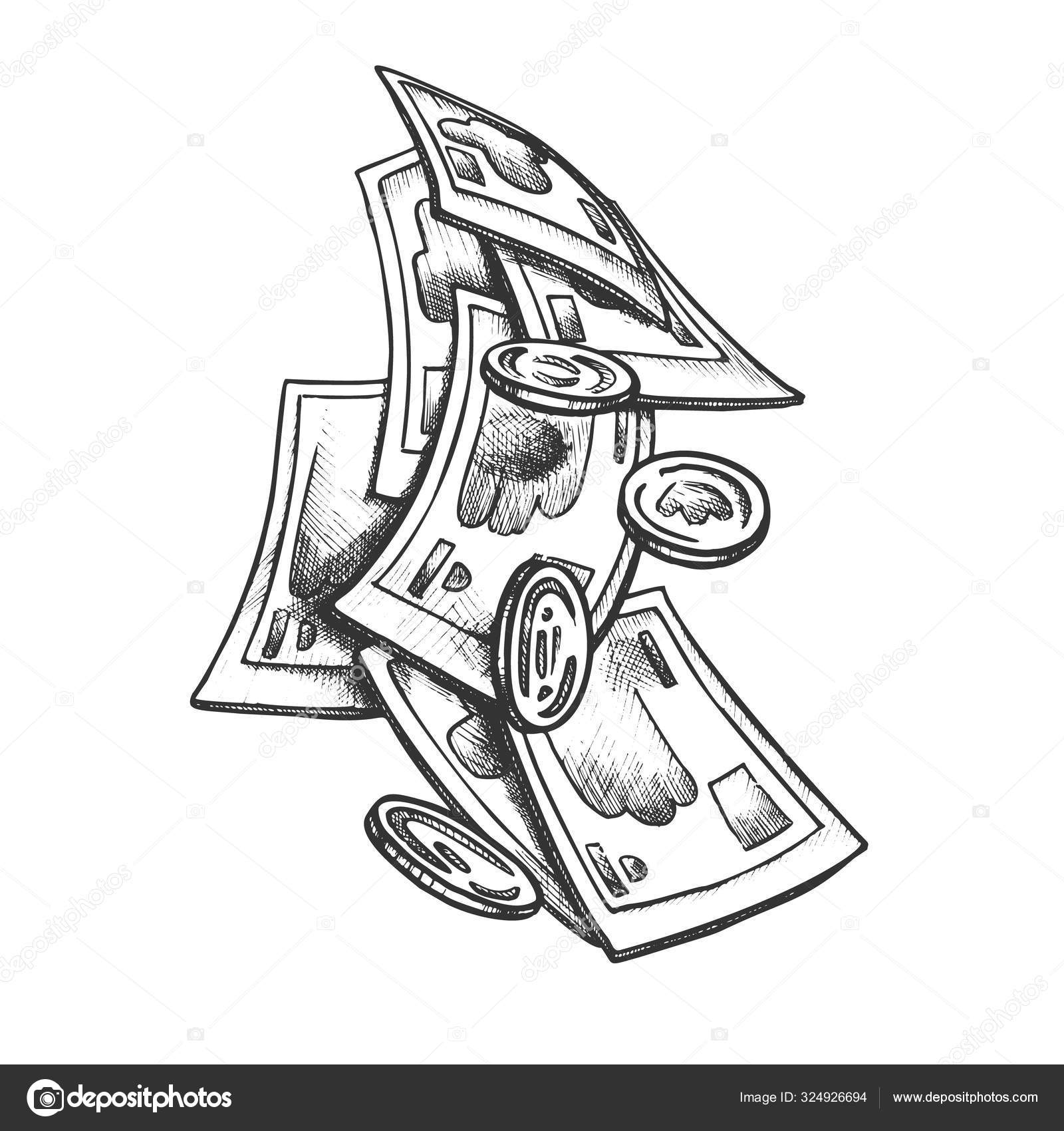 Geldscheine und Münzen Pfund monochromen Vektor Stock-Vektorbild von  ©pikepicture 324926694, image size:1600x1700