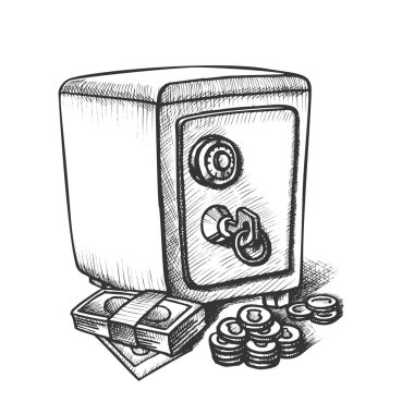 Para Banknotları, Sikkeler ve Metal Güvenlikli Mürekkep Vektörü