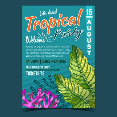 Philodendron Melanochrysum Yaprak Posteri Vektörü