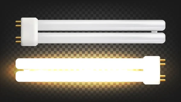 Lighting Lamp With Two Fluorescent Tubes Vector — ストックベクタ