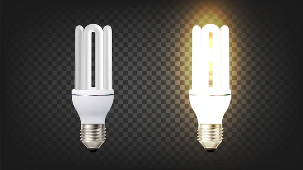 Lámpara fluorescente con lastre electrónico Vector — Vector de stock