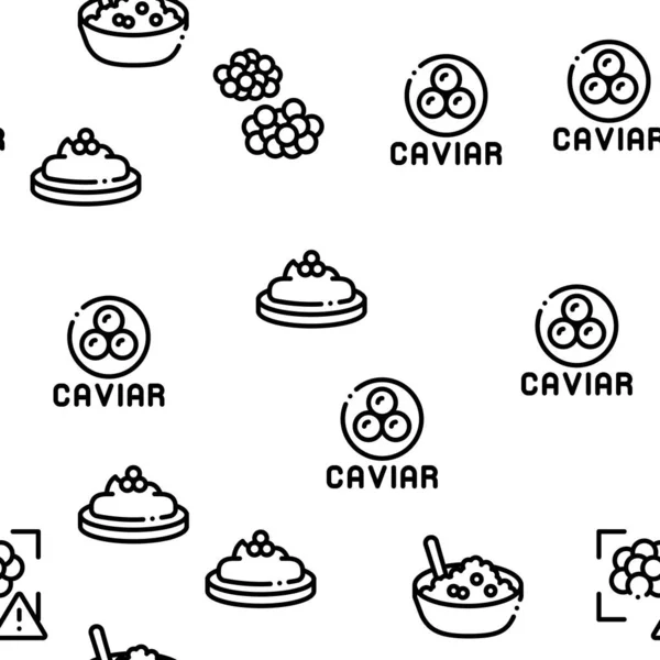 Caviar Seafood produto padrão sem costura Vector — Vetor de Stock