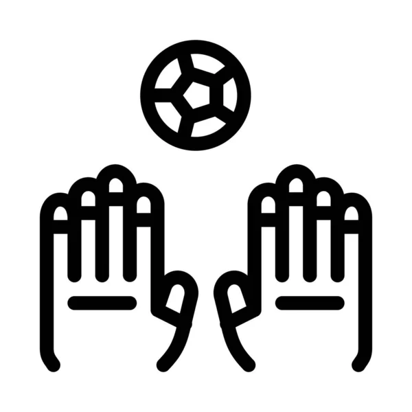 Goalkeeper πιάνει μπάλα εικονίδιο περίγραμμα απεικόνιση — Διανυσματικό Αρχείο