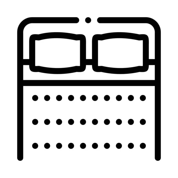 Комфортне двоспальне ліжко іконка Начерки ілюстрації — стоковий вектор