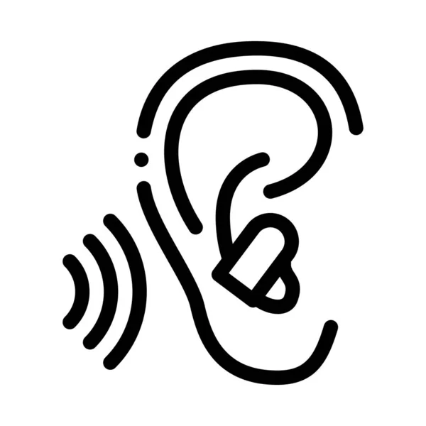 Bouchon d'oreille pour illustration de contour d'icône de sommeil — Image vectorielle
