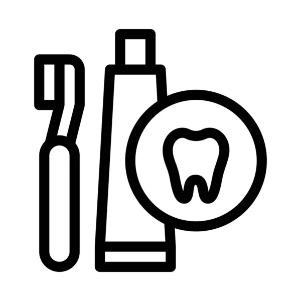Наброски зубной щетки и иконы — стоковый вектор
