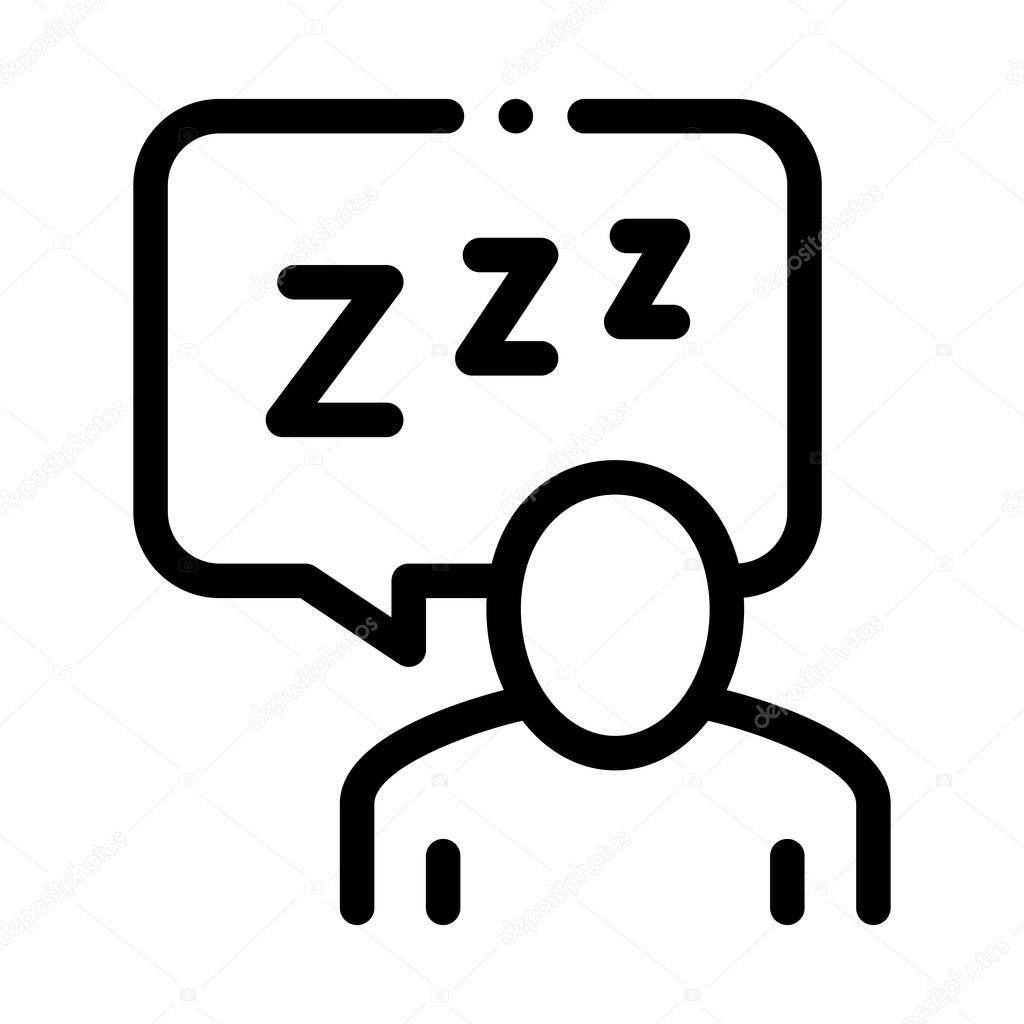 Human Zzz In Quote Frame Icon Outline Illustration