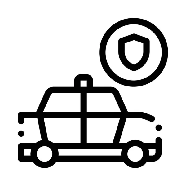 Illustrazione del profilo dell'icona della macchina della polizia — Vettoriale Stock