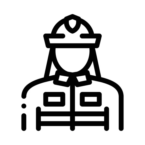 Firefighter Silhouette Icon Outline Illustration — Stock vektor