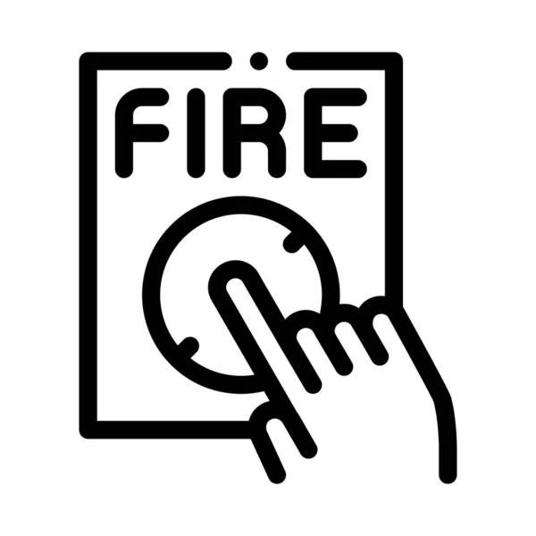 Push χέρι Φωτιά εικονίδιο κουμπί περίγραμμα εικονογράφηση — Διανυσματικό Αρχείο