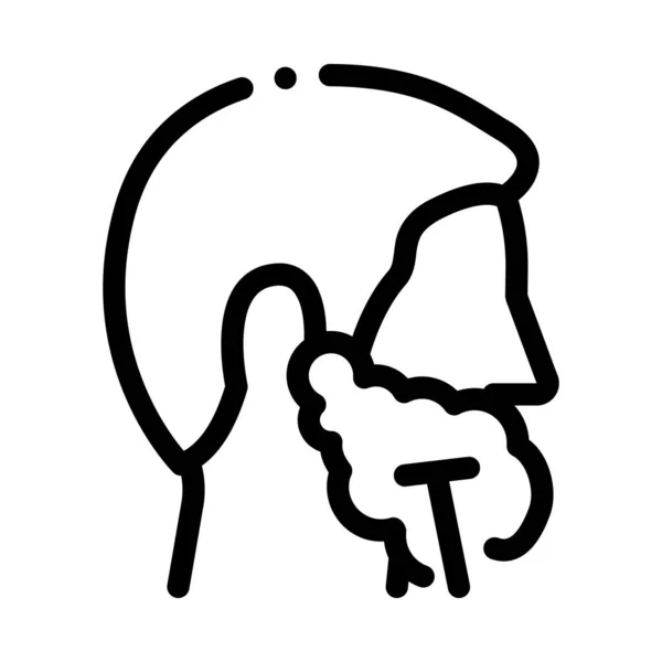 Uomo rasatura con rasoio icona Outline Illustrazione — Vettoriale Stock