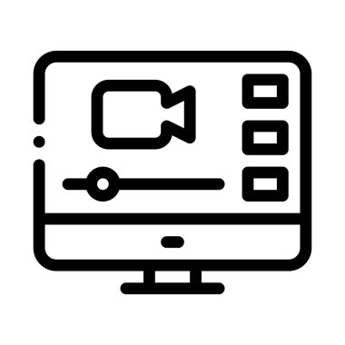 Ekran Simgesindeki Video Oynatıcı Çizim Çizimi