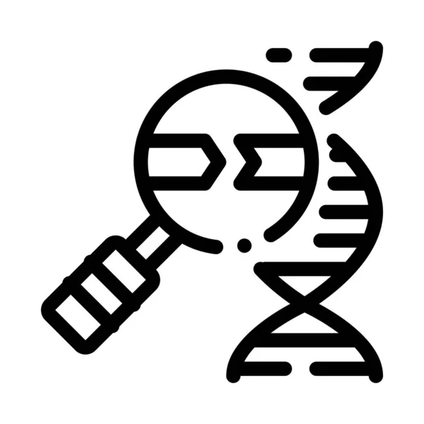 Ilustração do esboço do ícone da molécula e da lupa — Vetor de Stock