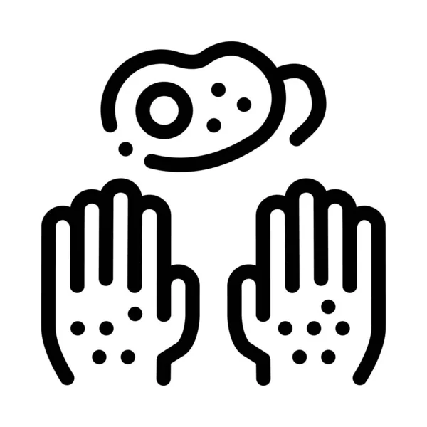 Dirty Hands And Bacteria Icon Illustration — Image vectorielle