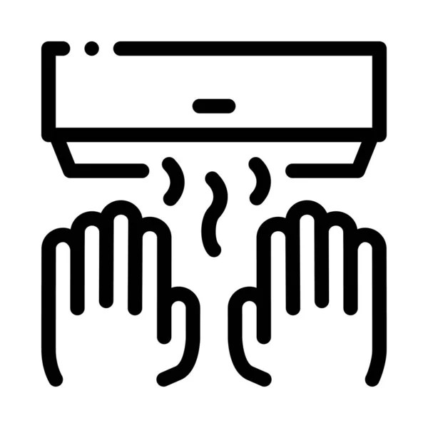 Kézszárítás Levegő törlése ikon vázlat Illusztráció — Stock Vector