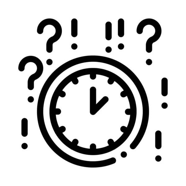 Relógio e ponto de interrogação Ícone esboço ilustração — Vetor de Stock