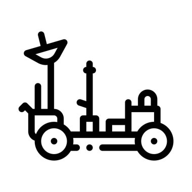 Astronot Ay Gezgini Simgesi Çizim Çizimi