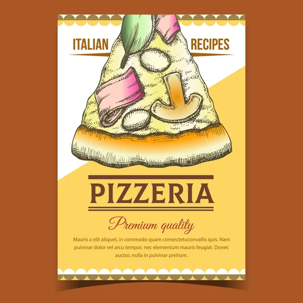 Pizzeria Delicious Italian Recipe Banner Vector — Stock Vector