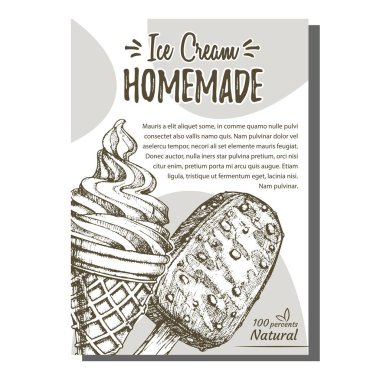 Dondurma kaplı Çikolata ve Ceviz Posteri Vektörü