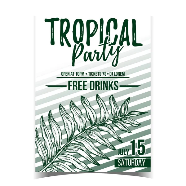 Vecteur exotique tropical de bannière de feuille d'Areca Palm — Image vectorielle