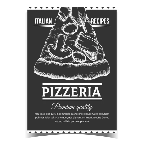 Pizzacı Lezzetli İtalyan Yemek Tarifi Sancak Vektörü — Stok Vektör